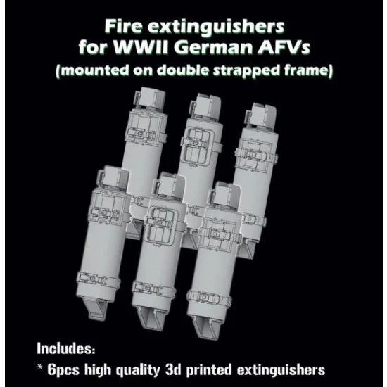 SBS Model 3D019 1/35 WW II German AFV Fire Extinguisers Mounted on Double Strapped Frame (6pcs) - Military Vehicles & Tanks