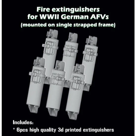 SBS Model 3D020 1/35 WW II German AFV Fire Extinguisers Mounted on Single Strapped Frame (6pcs) - Military Vehicles & Tanks