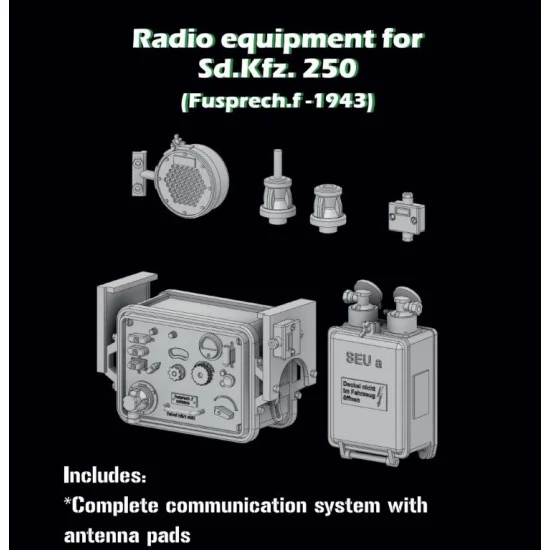 SBS Model 3D022 1/35 Radio Equipment for SdKfz. 250 (Fusprech.f-1943)