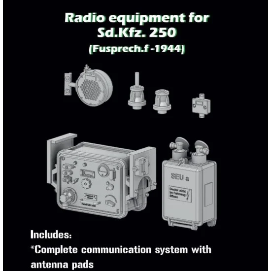 SBS Model 3D023 1/35 Radio Equipment for SdKfz. 250 (Fusprech.f-1944)
