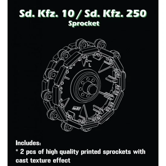 SBS Model 3D024 1/35 SdKfz. 10/SdKfz.250 Sprocket for Dragon/Das Werk kit - Military Vehicles & Tanks