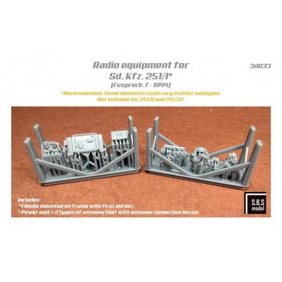 SBS Model 3D033 1/35 Radio Equipment for SdKfz. 251/1 (Fusprech.f -1944)