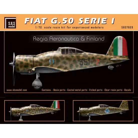 SBS Model 7029 1/72 Fiat G.50 Serie I "Regia Aeronautica & Finland" [Limited Edition] - Model Planes
