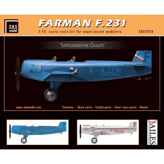SBS Model 7039 1/72 Farman F.231 Sebastienne Guyot Resin kit - Model Planes