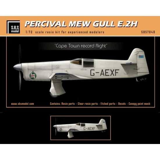 SBS Model 7040 1/72 Percival Mew Gull E.2H Cape Town Record Flight - Model Planes