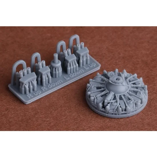 SBS Model 72082 1/72 FM-2 Wildcat Engine & Exhaust set for Arma Hobby kit