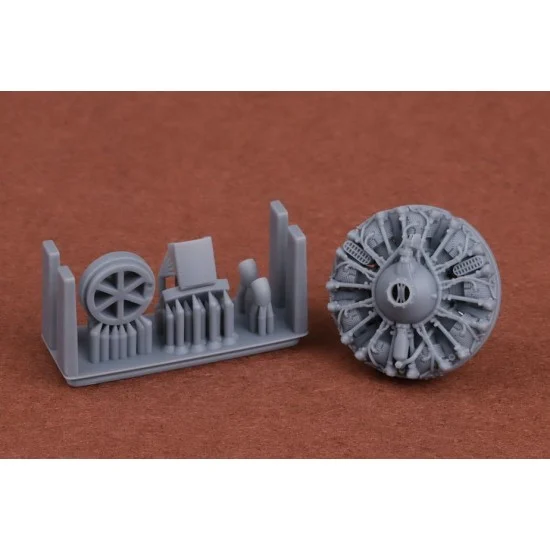 SBS Model 72084 1/72 SBD-5 Dauntless Engine and Oil Cooler with Exhaust for Hasegawa/Hobby2000 kits