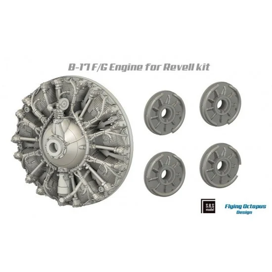 SBS Model 72089 1/72 B-17F/G Engine Set for Revell Kit (4pcs)