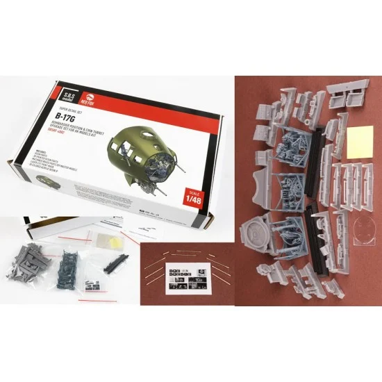 SBS Model RF4802 1/48 B-17G Bombardier Position & Chin Turret Upgrade Detail Set for HK Models (advanced)