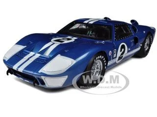1966 Ford GT40 Mark II #2 Blue 12 Hours of Sebring 1/18 Diecast Model Car by Shelby Collectibles - Ford Models