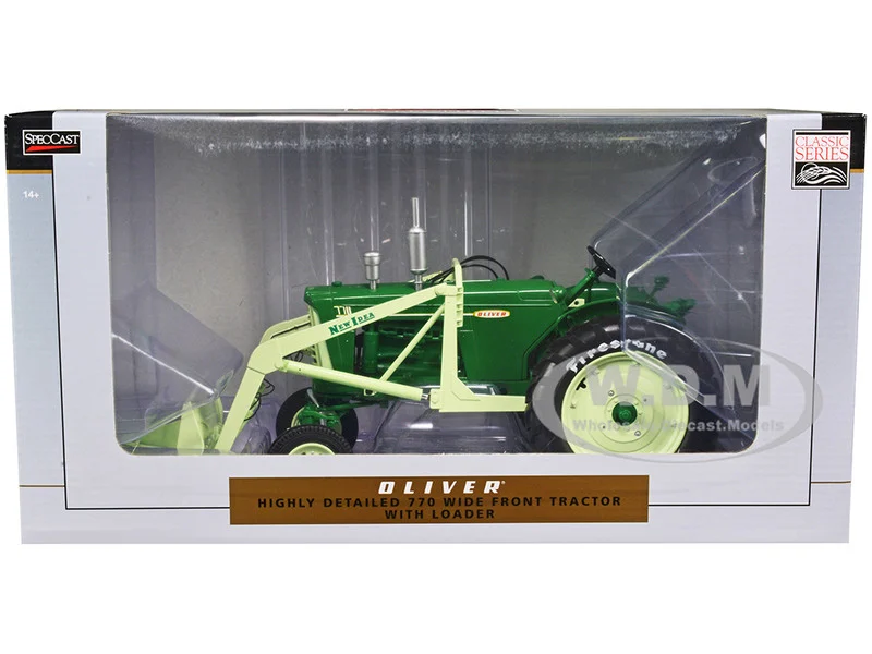 Oliver 770 Wide Front Tractor with Loader Green "Classic Series" 1/16 Diecast Model by SpecCast - Oliver Tractors