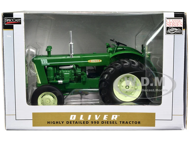 Oliver 990 Wide Front Diesel Tractor Green "Classic Series" 1/16 Diecast Model by SpecCast - Oliver Tractors