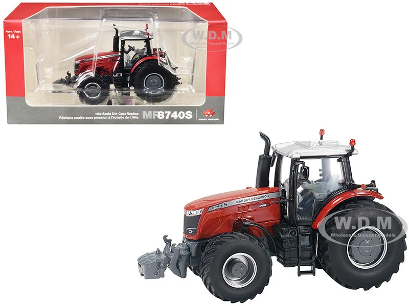 Massey Ferguson 8740 S Dyna VT Tractor Red with Silver Top 1/64 Diecast Model by SpecCast - Massey Ferguson Models