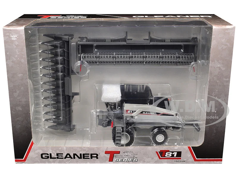 Gleaner T81 Combine with Grain Head and 12 Row Corn Head Gray 1/64 Diecast Model by SpecCast - Gleaner Models