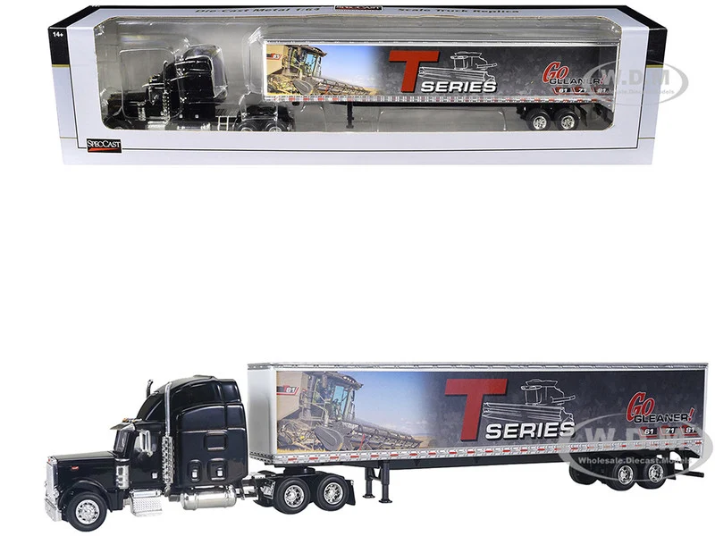 Peterbilt 379 Sleeper Cab Black with Trailer "Gleaner T Series" 1/64 Diecast Model by SpecCast - Peterbilt Models