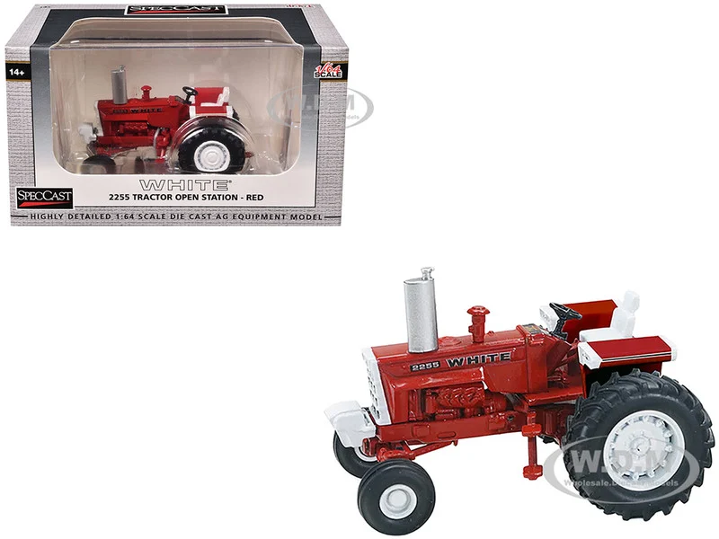 White 2255 Open Station Tractor Red with White Accents 1/64 Diecast Model by SpecCast - White WC Truck Models