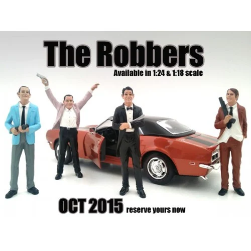 "The Robbers" 4 Piece Figure Set For 1:18 Scale Models by American Diorama - Accessories