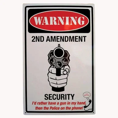 2ND AMENDMENT SECURITY METAL SIGN (SIGM785) - Signs 4 Fun