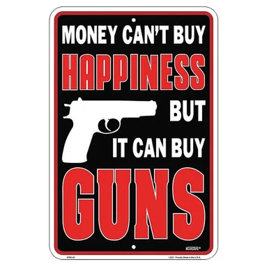 Money Cant Buy you Happiness Metal Sign - Signs 4 Fun