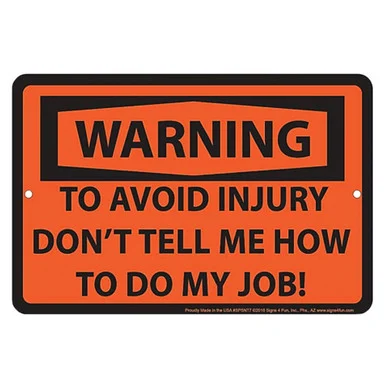 Warning: Avoid Injury Metal Sign SPSNT7 - Signs 4 Fun