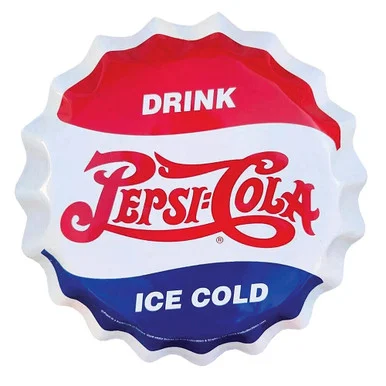 Pepsi Cola Bottle Cap Metal Sign SYPC14 - Signs 4 Fun