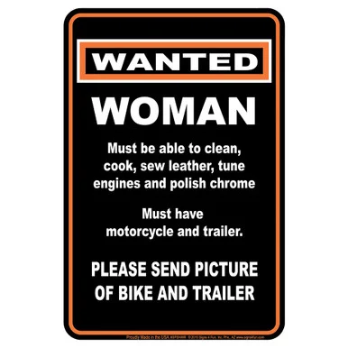 Woman Wanted Metal Sign SPSHWR - Signs 4 Fun