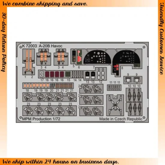 Special Hobby K72003 Photo-etched Parts for 1/72 A-20B Havoc MPM kit #72557