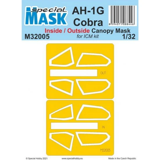 Special Hobby M32005 1/32 Bell AH-1G Cobra Inside/Outside Paint Masking for ICM kits