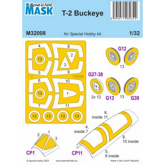 Special Hobby M32008 1/32 T-2 Buckeye Paint Mask for Special Hobby kits