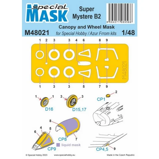 Special Hobby M48021 1/48 Modern Super Mystere SMB-2 Mask for Special Hobby/Azur Frrom kits