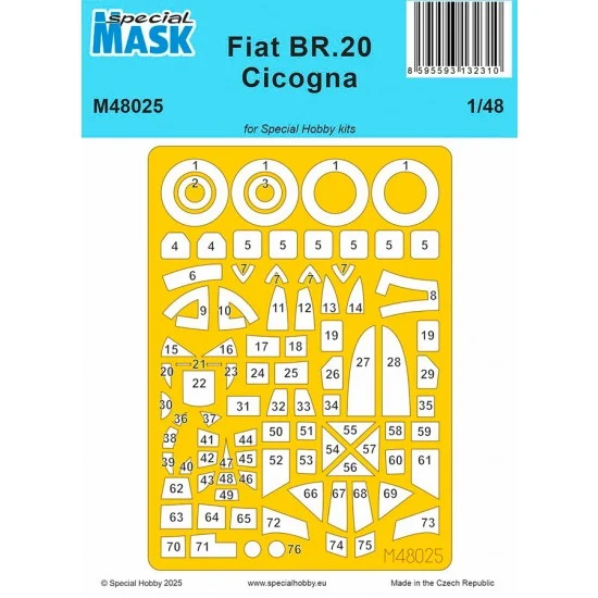 Special Hobby M48025 1/48 WWII Italian Fiat BR.20 Cicogna Mask for Special Hobby kits - Model Planes