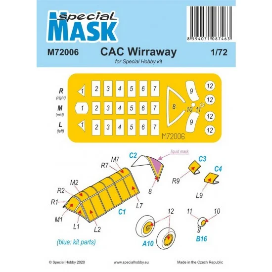 Special Hobby M72006 1/72 WWII Australian CAC Wirraway Paint Masking for Special Hobby kits - Model Planes