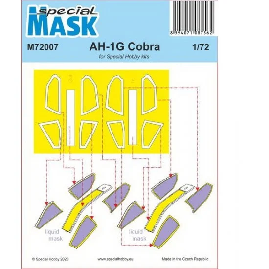 Special Hobby M72007 1/72 Bell AH-1G Cobra Paint Masking Sheet for Special Hobby kits