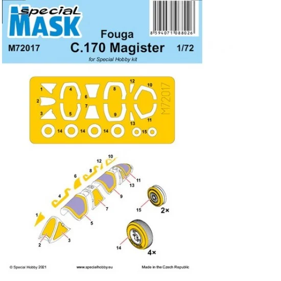 Special Hobby M72017 1/72 Modern French Fouga C.170 Magister Masking for Special Hobby kits - Model Planes