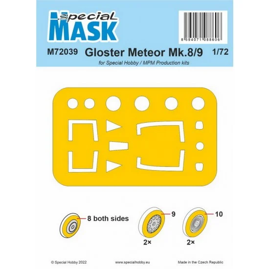 Special Hobby M72039 1/72 Post WWII Gloster Meteor Mk.8/9 Paint Masking - Model Planes