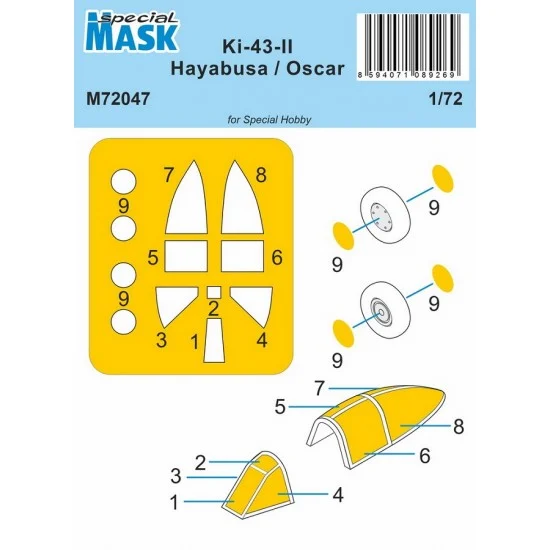 Special Hobby M72047 1/72 Ki-43-II Hayabusa Paint Mask for Special Hobby kits