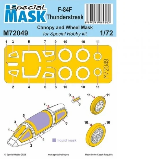 Special Hobby M72049 1/72 F-84F Thunderstreak Masks for Special Hobby kits