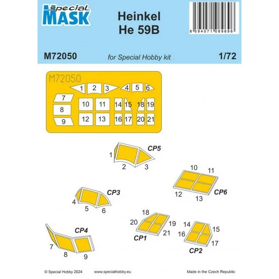 Special Hobby M72050 1/72 Heinkel He 59B MASK for Special Hobby kits - Model Planes