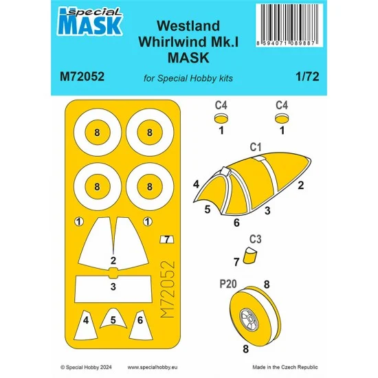 Special Hobby M72052 1/72 Westland Whirlwind Mk.I MASK for Special Hobby kits - Model Planes