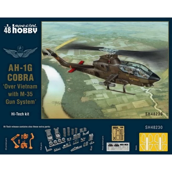 Special Hobby SH48230 1/48 Bell AH-1G Cobra "Over Vietnam with M-35 Gun System" Hi-Tech Kit