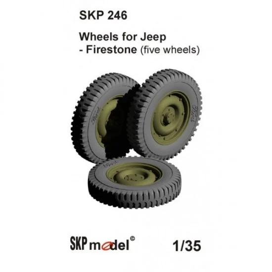 SKP Model 246 1/35 Jeep Firestone Wheels (5pcs) for Bronco kits - Military Vehicles & Tanks