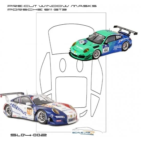 ScaleLab 24 04-002 1/24 Porsche 911 GT3R Window Mask sheet