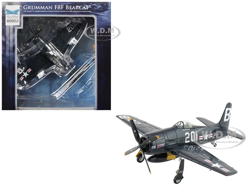 Grumman F8F-2P Bearcats Fighter Aircraft "121714, Duxford (Restored Plane)" (2014) United States Navy "SkyMax Flying Heroes" Series 1/72 Diecast Model by Hobby Master