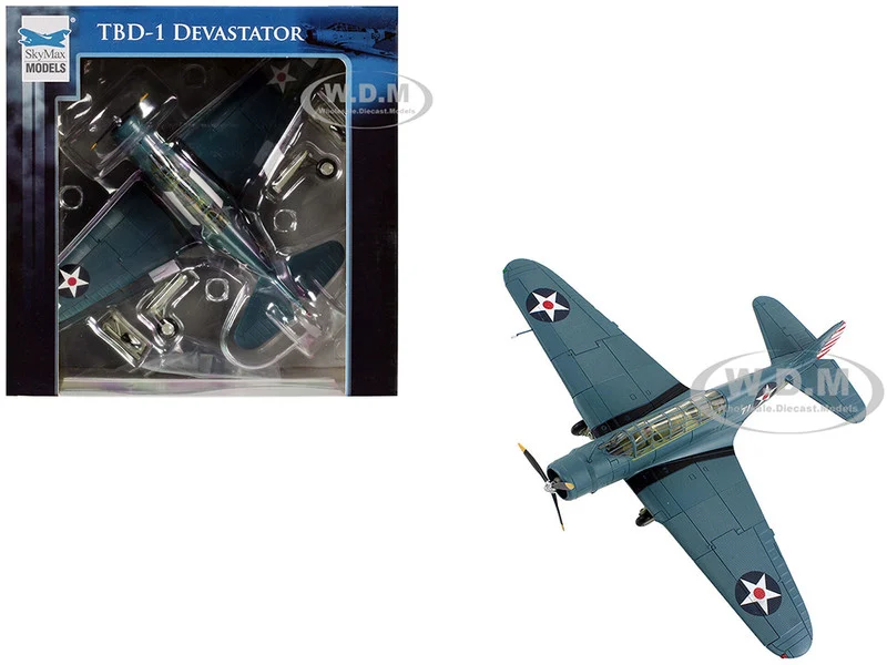 Douglas TBD-1 Devastator Bomber Aircraft "Lt. Cdr. James Brett, VT-2, USS Lexington" (1942) United States Navy "SkyMax Models" Series 1/72 Diecast Model by Hobby Master