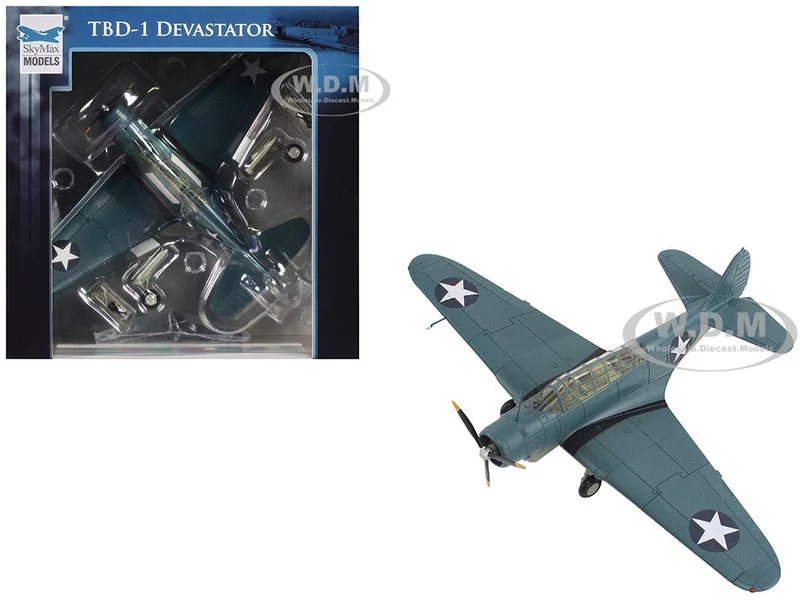 Douglas TBD-1 Devastator Bomber Aircraft "Battle of Midway, Lt Cdr EE Lindsey, VT-6, USS Enterprise" (1942) United States Navy "SkyMax Models" Series 1/72 Diecast Model by Hobby Master