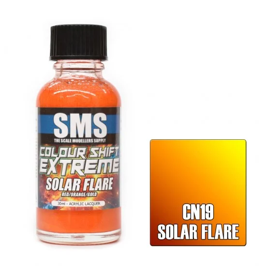 The Scale Modellers Supply CN19 Acrylic Lacquer Paint - Colour Shift Extreme #Solar Flare (Red/Orange/Gold) 30ml