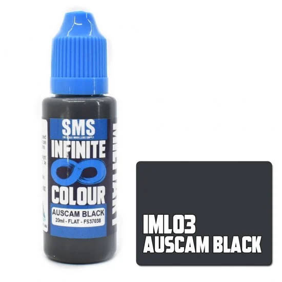 The Scale Modellers Supply IMIL03 Water-based Urethane Paint - Infinite Military Colour Auscam Black (20ml)