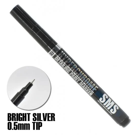 The Scale Modellers Supply MRK01 Hyperchrome Marker #Bright Silver (0.5mm tip) - Hobby & Model Paints
