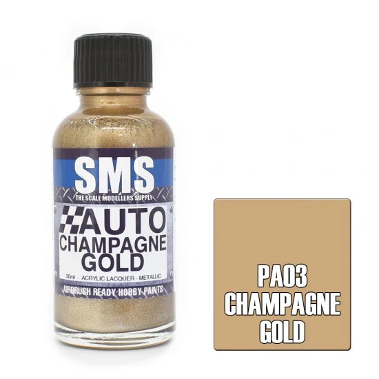 The Scale Modellers Supply PA03 Acrylic Lacquer - Auto Colour #Champagne Gold (30ml)