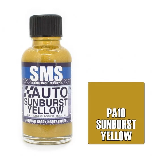 The Scale Modellers Supply PA10 Acrylic Lacquer - Auto Colour #Sunburst Yellow (30ml)